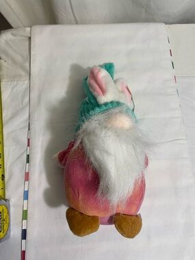 Easter Gnome Plush Bunny Ears Hat 10.5” Spring Decor Stuffed